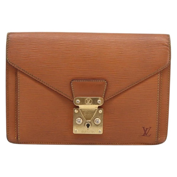 LOUIS VUITTON Epi Serie Dragonne Hand Bag Brown M52618 LV Auth bs37554