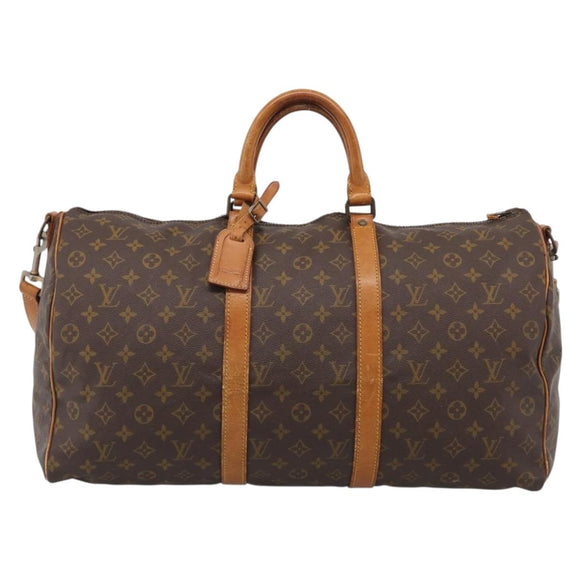 LOUIS VUITTON Monogram Keepall Bandouliere 50 Boston Bag M41416 LV Auth bs37555