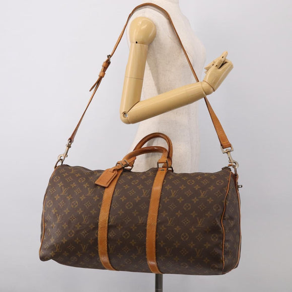 LOUIS VUITTON Monogram Keepall Bandouliere 50 Boston Bag M41416 LV Auth bs37555