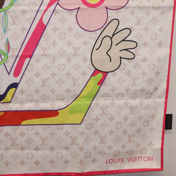 LOUIS VUITTON LVxTM Superflat Scarf Silk Multicolor M96097 LV Auth bs37559M
