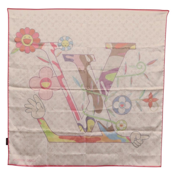 LOUIS VUITTON LVxTM Superflat Scarf Silk Multicolor M96097 LV Auth bs37559M