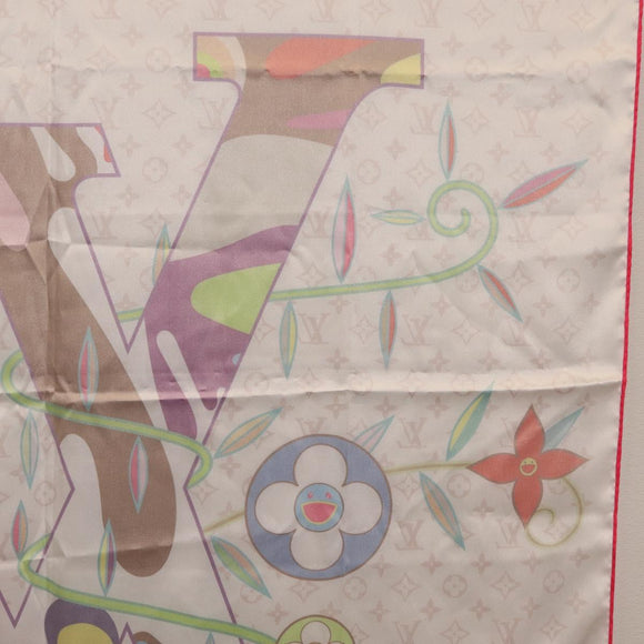 LOUIS VUITTON LVxTM Superflat Scarf Silk Multicolor M96097 LV Auth bs37559M