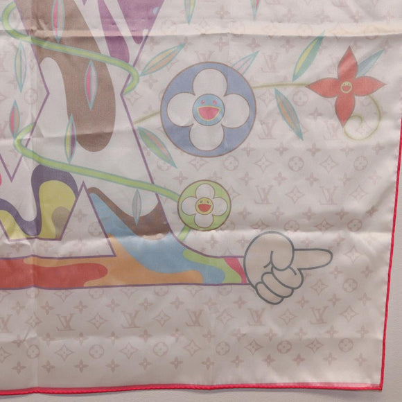 LOUIS VUITTON LVxTM Superflat Scarf Silk Multicolor M96097 LV Auth bs37559M