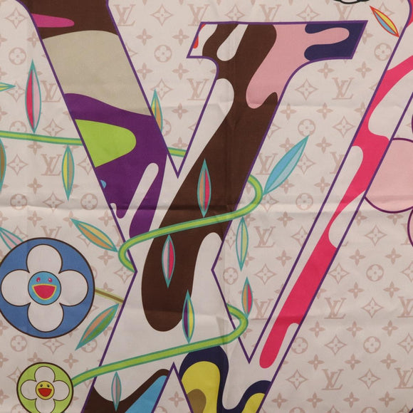 LOUIS VUITTON LVxTM Superflat Scarf Silk Multicolor M96097 LV Auth bs37559M