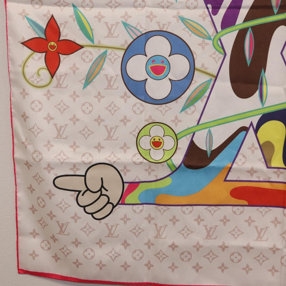 LOUIS VUITTON LVxTM Superflat Scarf Silk Multicolor M96097 LV Auth bs37559M