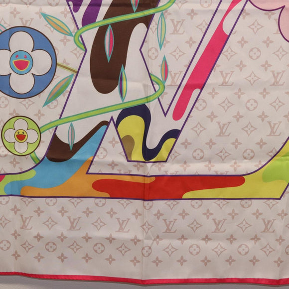 LOUIS VUITTON LVxTM Superflat Scarf Silk Multicolor M96097 LV Auth bs37559M