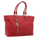 Gianni Versace Tote Bag Leather Red Gold Auth bs37560A-1