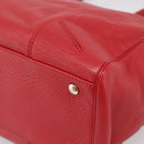 Gianni Versace Tote Bag Leather Red Gold Auth bs37560A-10