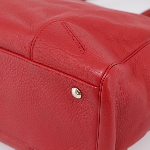 Gianni Versace Tote Bag Leather Red Gold Auth bs37560A