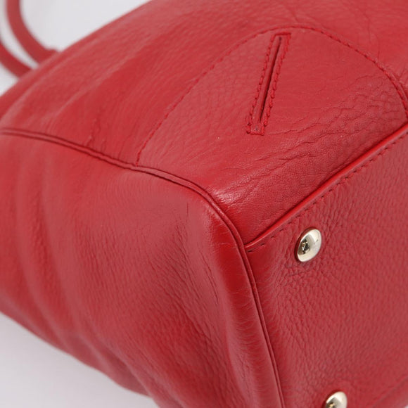 Gianni Versace Tote Bag Leather Red Gold Auth bs37560A
