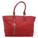 Gianni Versace Tote Bag Leather Red Gold Auth bs37560A-2