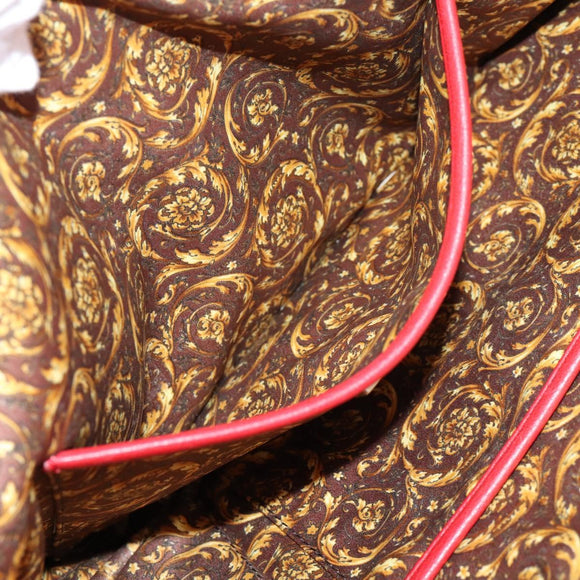 Gianni Versace Tote Bag Leather Red Gold Auth bs37560A