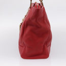 Gianni Versace Tote Bag Leather Red Gold Auth bs37560A-5