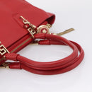 Gianni Versace Tote Bag Leather Red Gold Auth bs37560A-7
