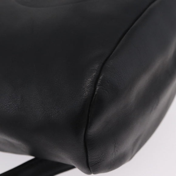 Gianni Versace Backpack Leather Black Gold Auth bs37561