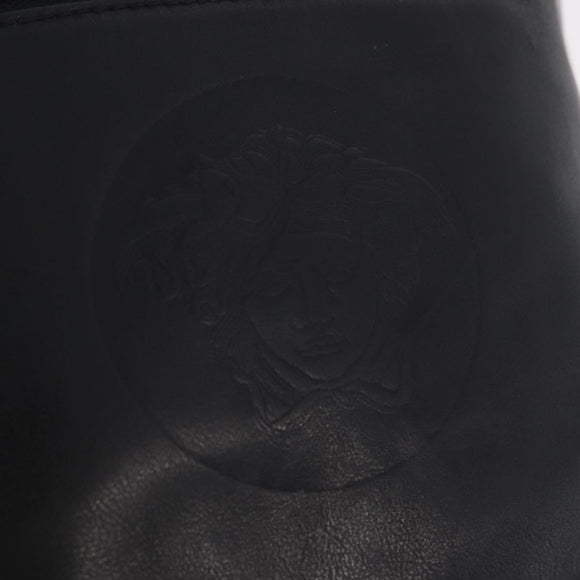 Gianni Versace Backpack Leather Black Gold Auth bs37561