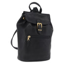 Gianni Versace Backpack Leather Black Gold Auth bs37561-1