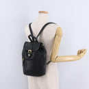 Gianni Versace Backpack Leather Black Gold Auth bs37561-26