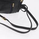 Gianni Versace Backpack Leather Black Gold Auth bs37561-9