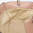 Valentino Rock Studs Hand Bag Leather 2way Beige Gold Auth bs37563-24