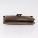 CELINE Chain Shoulder Bag Leather Brown Gold Auth bs37564-6