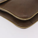 CELINE Chain Shoulder Bag Leather Brown Gold Auth bs37564-15