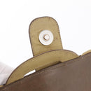 CELINE Chain Shoulder Bag Leather Brown Gold Auth bs37564-20