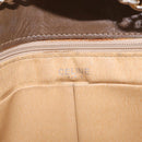 CELINE Chain Shoulder Bag Leather Brown Gold Auth bs37564-21