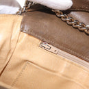 CELINE Chain Shoulder Bag Leather Brown Gold Auth bs37564-24