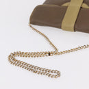 CELINE Chain Shoulder Bag Leather Brown Gold Auth bs37564-8