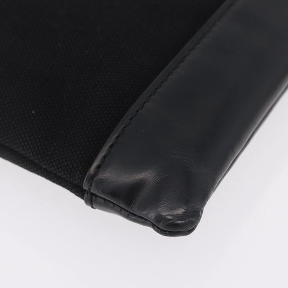 Balenciaga Clutch Bag Canvas Silver Black 373840 Auth bs37565