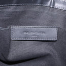 Balenciaga Clutch Bag Canvas Silver Black 373840 Auth bs37565-14
