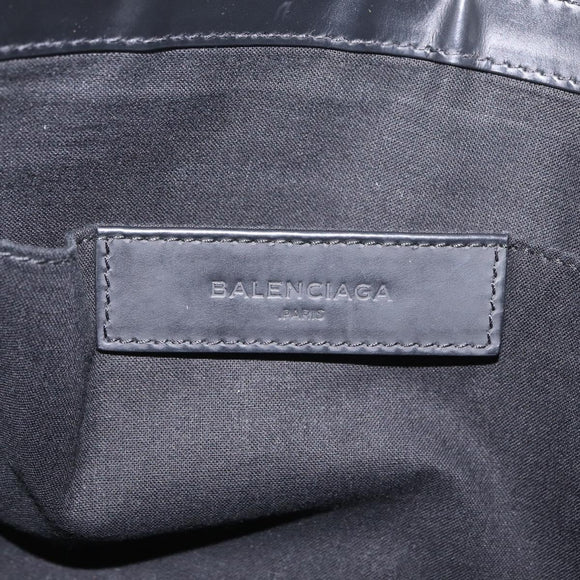 Balenciaga Clutch Bag Canvas Silver Black 373840 Auth bs37565
