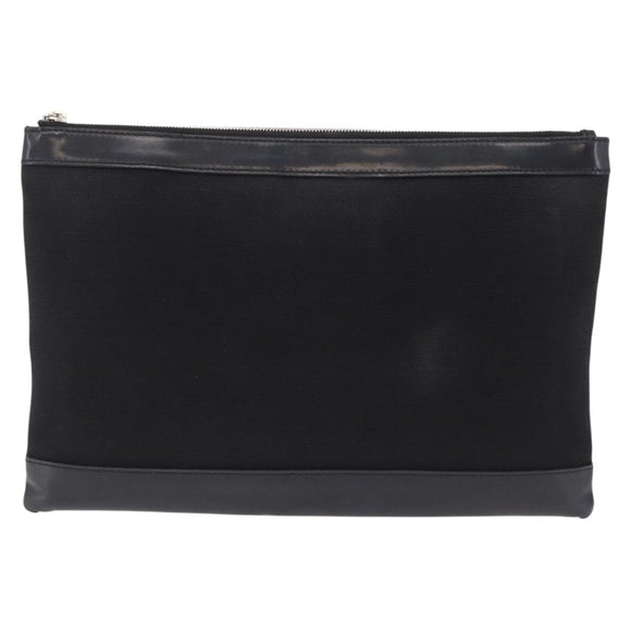 Balenciaga Clutch Bag Canvas Silver Black 373840 Auth bs37565