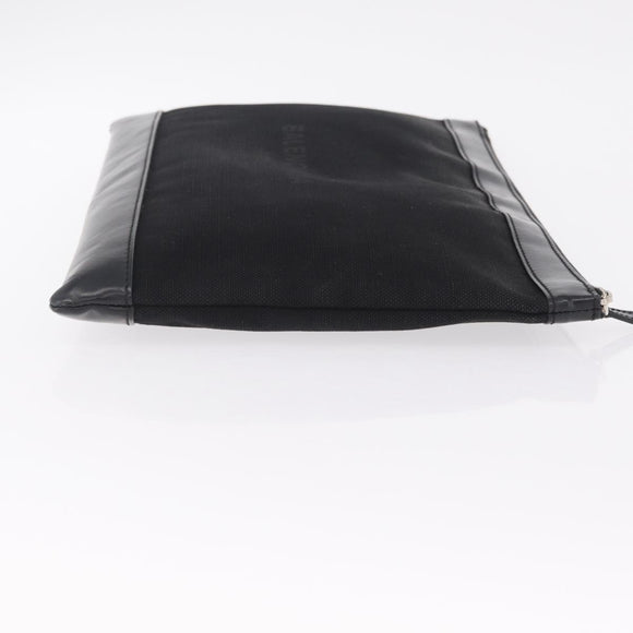 Balenciaga Clutch Bag Canvas Silver Black 373840 Auth bs37565