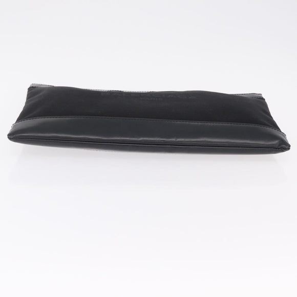 Balenciaga Clutch Bag Canvas Silver Black 373840 Auth bs37565