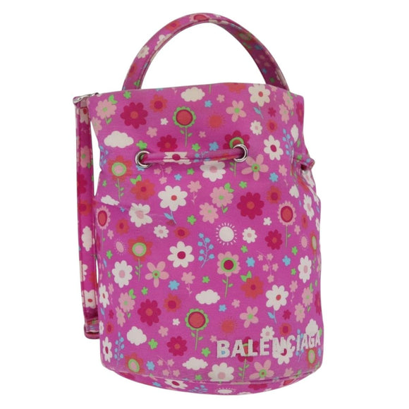 Balenciaga Wheel XS Drawstring Bucket Nylon 2way Pink 656682 Auth bs37567A