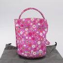 Balenciaga Wheel XS Drawstring Bucket Nylon 2way Pink 656682 Auth bs37567A-27