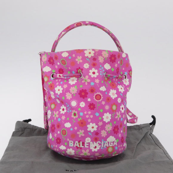 Balenciaga Wheel XS Drawstring Bucket Nylon 2way Pink 656682 Auth bs37567A