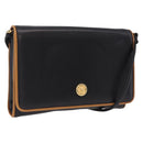 CELINE Shoulder Bag Leather Black Gold Auth bs37568-1