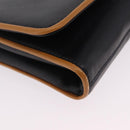 CELINE Shoulder Bag Leather Black Gold Auth bs37568-9