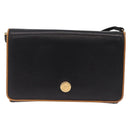 CELINE Shoulder Bag Leather Black Gold Auth bs37568-13