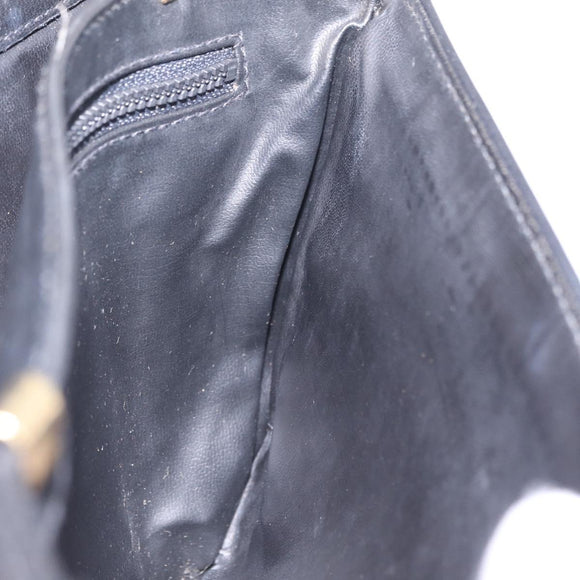 CELINE Shoulder Bag Leather Black Gold Auth bs37568