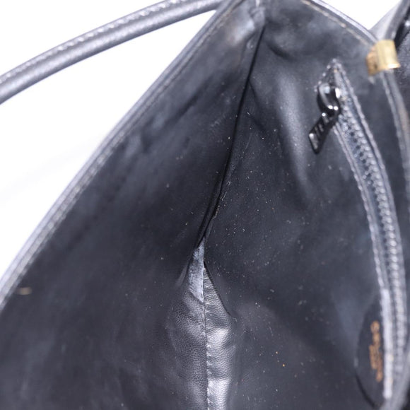 CELINE Shoulder Bag Leather Black Gold Auth bs37568