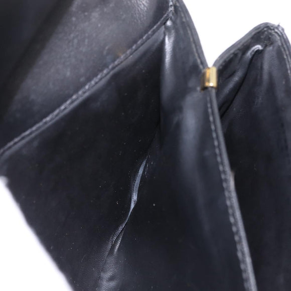 CELINE Shoulder Bag Leather Black Gold Auth bs37568