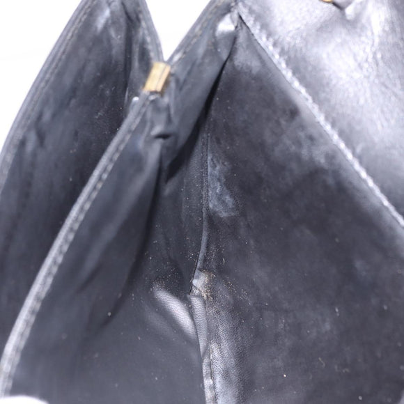 CELINE Shoulder Bag Leather Black Gold Auth bs37568