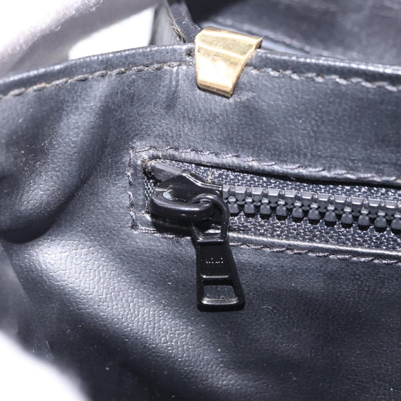 CELINE Shoulder Bag Leather Black Gold Auth bs37568