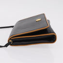 CELINE Shoulder Bag Leather Black Gold Auth bs37568-5