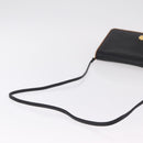 CELINE Shoulder Bag Leather Black Gold Auth bs37568-8