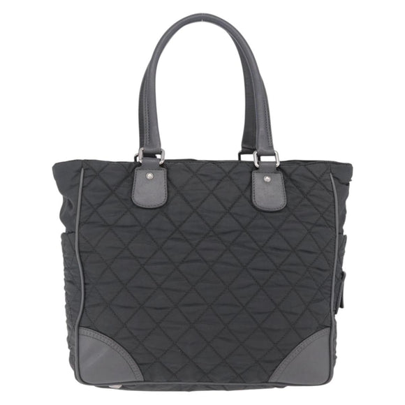 CHANEL Paris New York Line Matelasse Tote Bag Nylon Gray Silver CC Auth bs37569V